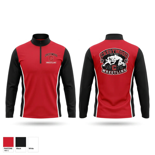 Quarter Zip Jacket, CRESTWOOD comets, Wrestling, Teamtime, Team time, sublimation, custom sports apparel, team uniforms, spirit wear, spiritwear, sports uniforms, custom shirts, team store, custom team store, fundraiser sports, apparel fundraiser