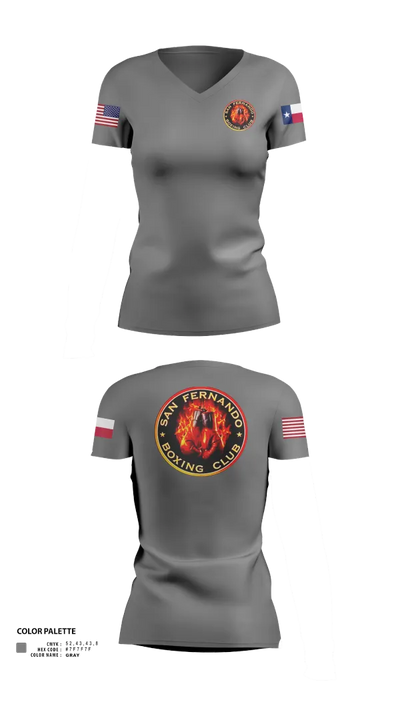 San Fernando Boxing Club 92427997 Women's Short Sleeve V-neck Shirt - 50