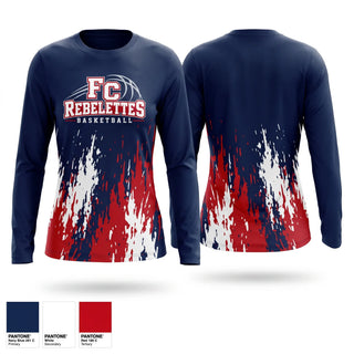 Long Sleeve Performance Shirt, Franklin County Rebelettes, Women's Basketball, Teamtime, Team time, sublimation, custom sports apparel, team uniforms, spirit wear, spiritwear, sports uniforms, custom shirts, team store, custom team store, fundraiser sports, apparel fundraiser