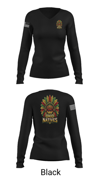 Womens Long Sleeve Vneck Shirt, The Ohio Natives, Baseball, Teamtime, Team time, sublimation, custom sports apparel, team uniforms, spirit wear, spiritwear, sports uniforms, custom shirts, team store, custom team store, fundraiser sports, apparel fundraiser