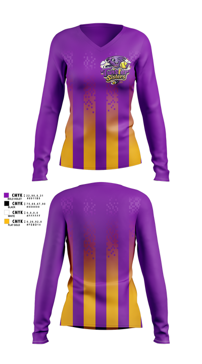 Twister Sisters Women's Long Sleeve V-neck Shirt - 5