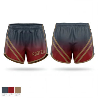 Womens Shorts, ROOTED, Baseball, Teamtime, Team time, sublimation, custom sports apparel, team uniforms, spirit wear, spiritwear, sports uniforms, custom shirts, team store, custom team store, fundraiser sports, apparel fundraiser