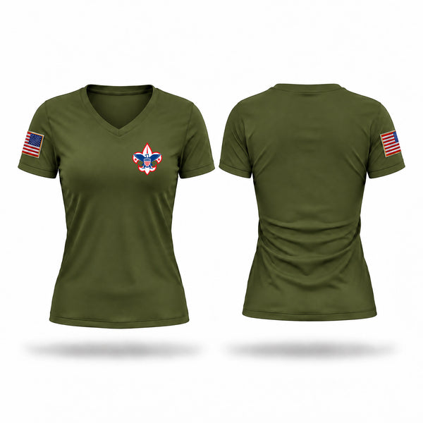Womens Short Sleeve Vneck Shirt, Boy scouts of America, Police, Teamtime, Team time, sublimation, custom sports apparel, team uniforms, spirit wear, spiritwear, sports uniforms, custom shirts, team store, custom team store, fundraiser sports, apparel fundraiser