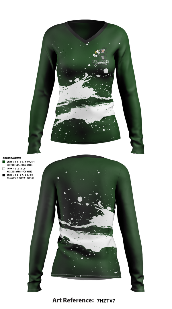Womens Long Sleeve Vneck Shirt, Randolph Southern Senior High School, Spirit Store, Teamtime, Team time, sublimation, custom sports apparel, team uniforms, spirit wear, spiritwear, sports uniforms, custom shirts, team store, custom team store, fundraiser sports, apparel fundraiser