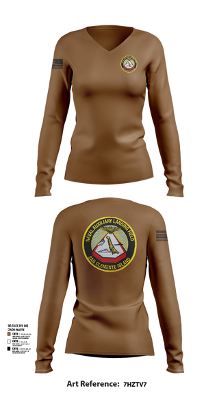 Womens Long Sleeve Vneck Shirt, NAVAL AUXILIARY LANDING FIELD SAN CLEMENTE ISLAND, Navy, Teamtime, Team time, sublimation, custom sports apparel, team uniforms, spirit wear, spiritwear, sports uniforms, custom shirts, team store, custom team store, fundraiser sports, apparel fundraiser