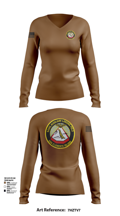 NAVAL AUXILIARY LANDING FIELD SAN CLEMENTE ISLAND 84948296 Women's Long Sleeve V-neck Shirt - 101