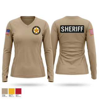 Womens Long Sleeve Vneck Shirt, Curry County Sheriff’s Office, Police, Teamtime, Team time, sublimation, custom sports apparel, team uniforms, spirit wear, spiritwear, sports uniforms, custom shirts, team store, custom team store, fundraiser sports, apparel fundraiser