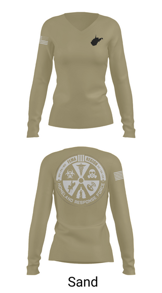 Womens Long Sleeve Vneck Shirt, Region 3 Homeland Response Force, , Teamtime, Team time, sublimation, custom sports apparel, team uniforms, spirit wear, spiritwear, sports uniforms, custom shirts, team store, custom team store, fundraiser sports, apparel fundraiser