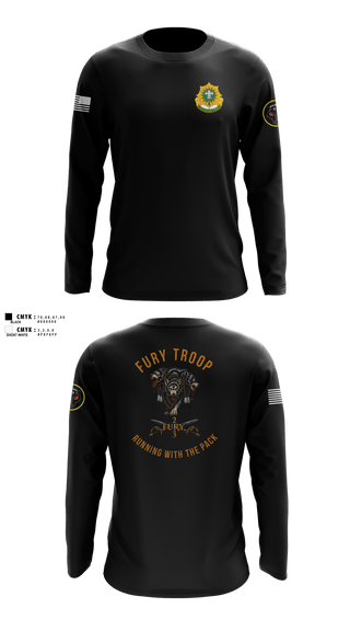 Long Sleeve Performance Shirt, 3/2 CR Fury Troop, Army, Teamtime, Team time, sublimation, custom sports apparel, team uniforms, spirit wear, spiritwear, sports uniforms, custom shirts, team store, custom team store, fundraiser sports, apparel fundraiser