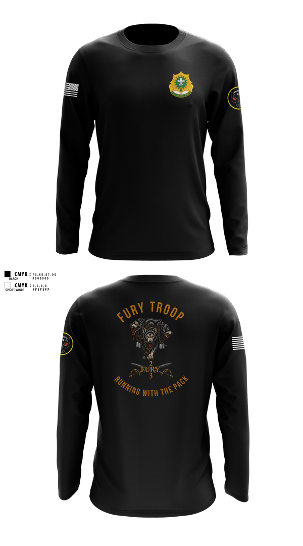 Long Sleeve Performance Shirt, 3/2 CR Fury Troop, Army, Teamtime, Team time, sublimation, custom sports apparel, team uniforms, spirit wear, spiritwear, sports uniforms, custom shirts, team store, custom team store, fundraiser sports, apparel fundraiser