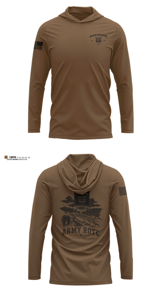 Long Sleeve Hooded Sun Shirt, WILDCAT BATTALION, Army, Teamtime, Team time, sublimation, custom sports apparel, team uniforms, spirit wear, spiritwear, sports uniforms, custom shirts, team store, custom team store, fundraiser sports, apparel fundraiser