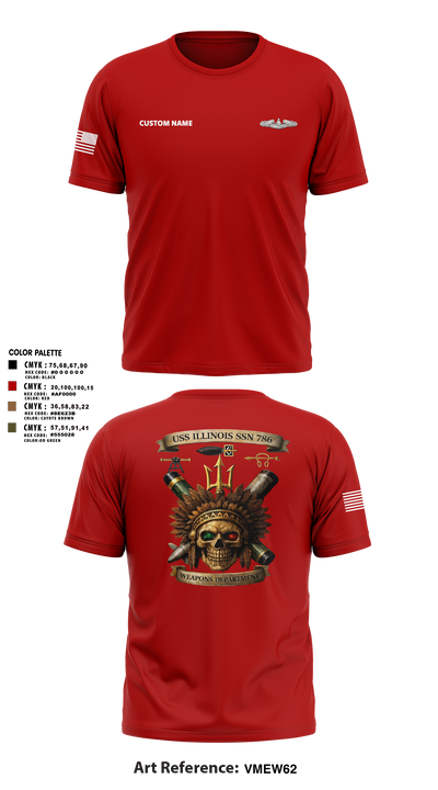 USS Illinois (SSN 786) 55868909 Short Sleeve Performance Shirt - 55