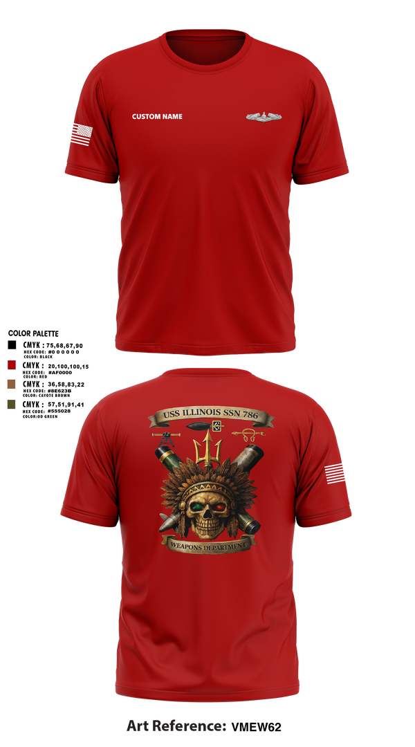 Short Sleeve Performance Shirt, USS Illinois (SSN 786), , Teamtime, Team time, sublimation, custom sports apparel, team uniforms, spirit wear, spiritwear, sports uniforms, custom shirts, team store, custom team store, fundraiser sports, apparel fundraiser