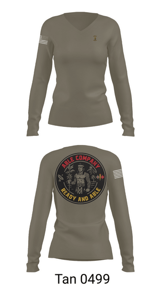 Womens Long Sleeve Vneck Shirt, 307TH ESB-E, Army, Teamtime, Team time, sublimation, custom sports apparel, team uniforms, spirit wear, spiritwear, sports uniforms, custom shirts, team store, custom team store, fundraiser sports, apparel fundraiser