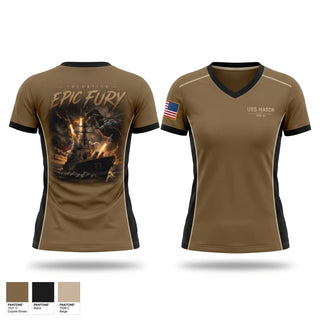 Womens Short Sleeve Vneck Shirt, USS MASON, Navy, Teamtime, Team time, sublimation, custom sports apparel, team uniforms, spirit wear, spiritwear, sports uniforms, custom shirts, team store, custom team store, fundraiser sports, apparel fundraiser