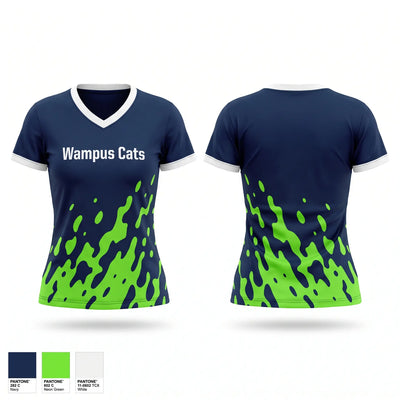 Wampus Cats Women's Short Sleeve V-neck Shirt - 1