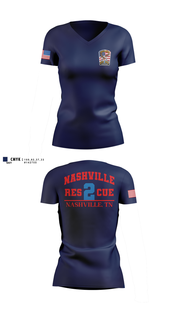 Womens Short Sleeve Vneck Shirt, Rescue 2, Fire Department, Teamtime, Team time, sublimation, custom sports apparel, team uniforms, spirit wear, spiritwear, sports uniforms, custom shirts, team store, custom team store, fundraiser sports, apparel fundraiser