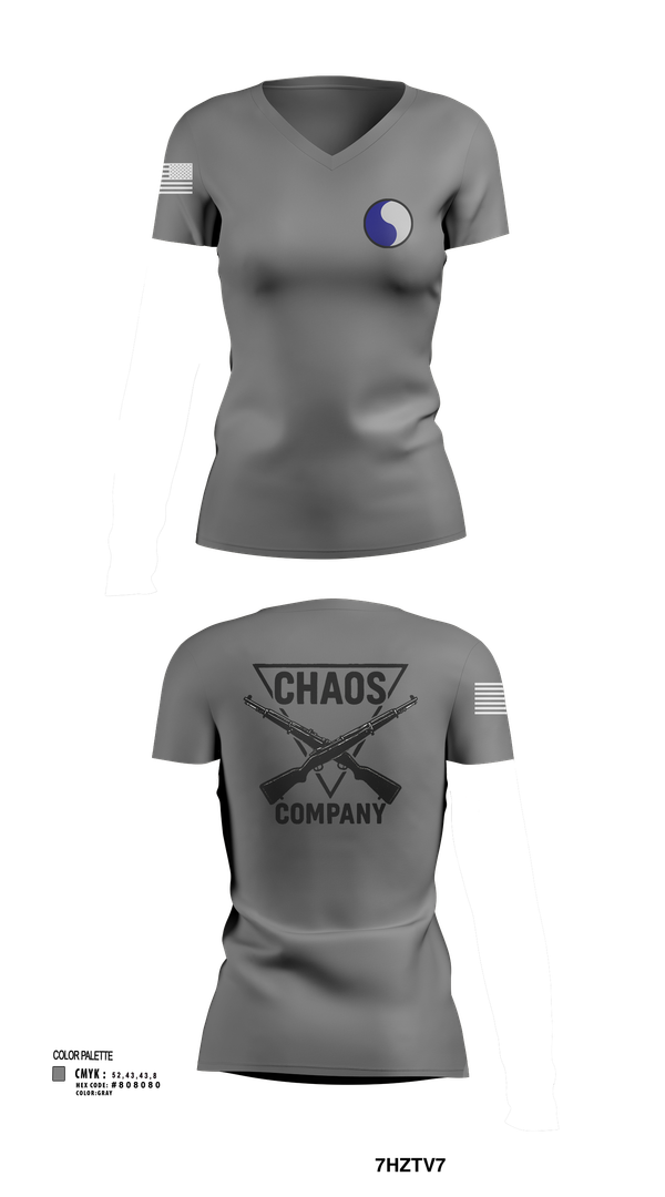 Womens Short Sleeve Vneck Shirt, C-Co 1/116 29th IN BDE, , Teamtime, Team time, sublimation, custom sports apparel, team uniforms, spirit wear, spiritwear, sports uniforms, custom shirts, team store, custom team store, fundraiser sports, apparel fundraiser