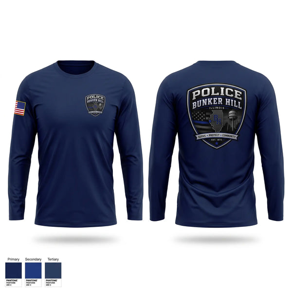 Long Sleeve Performance Shirt, Bunker Hill Police, Police, Teamtime, Team time, sublimation, custom sports apparel, team uniforms, spirit wear, spiritwear, sports uniforms, custom shirts, team store, custom team store, fundraiser sports, apparel fundraiser
