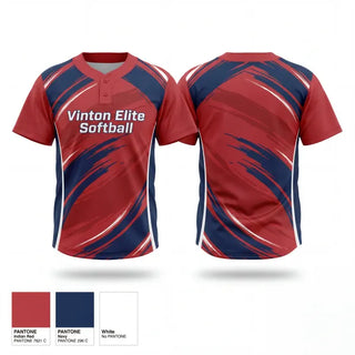 Two Button Softball Jersey, Vinton Elite Softball, Softball, Teamtime, Team time, sublimation, custom sports apparel, team uniforms, spirit wear, spiritwear, sports uniforms, custom shirts, team store, custom team store, fundraiser sports, apparel fundraiser
