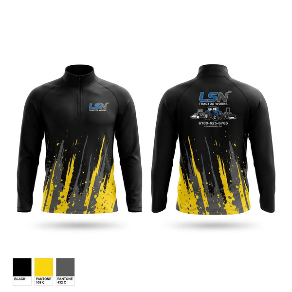 Quarter Zip Jacket, LSN Tractor Works, Police, Teamtime, Team time, sublimation, custom sports apparel, team uniforms, spirit wear, spiritwear, sports uniforms, custom shirts, team store, custom team store, fundraiser sports, apparel fundraiser
