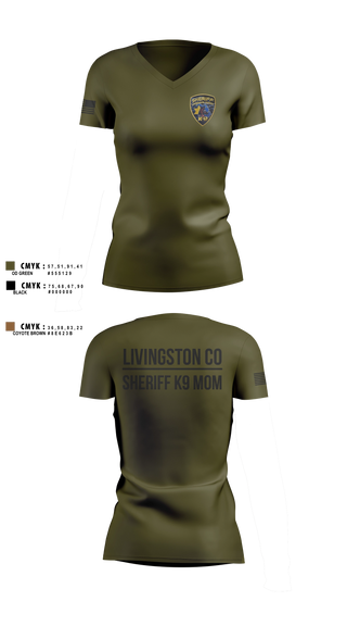 Womens Short Sleeve Vneck Shirt, Livingston Co Sheriff K9, Police, Teamtime, Team time, sublimation, custom sports apparel, team uniforms, spirit wear, spiritwear, sports uniforms, custom shirts, team store, custom team store, fundraiser sports, apparel fundraiser