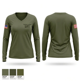Womens Long Sleeve Vneck Shirt, Parmer County SRT, Police, Teamtime, Team time, sublimation, custom sports apparel, team uniforms, spirit wear, spiritwear, sports uniforms, custom shirts, team store, custom team store, fundraiser sports, apparel fundraiser