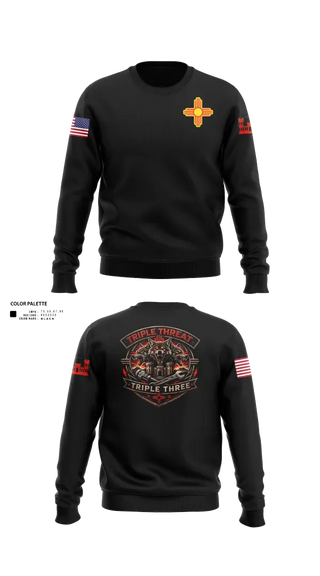 Crew Neck Sweatshirt, 333rd Triple Threat 2, Army, Teamtime, Team time, sublimation, custom sports apparel, team uniforms, spirit wear, spiritwear, sports uniforms, custom shirts, team store, custom team store, fundraiser sports, apparel fundraiser