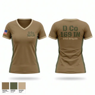 Womens Short Sleeve Vneck Shirt, D Co 1-69 IN, National Guard, Teamtime, Team time, sublimation, custom sports apparel, team uniforms, spirit wear, spiritwear, sports uniforms, custom shirts, team store, custom team store, fundraiser sports, apparel fundraiser