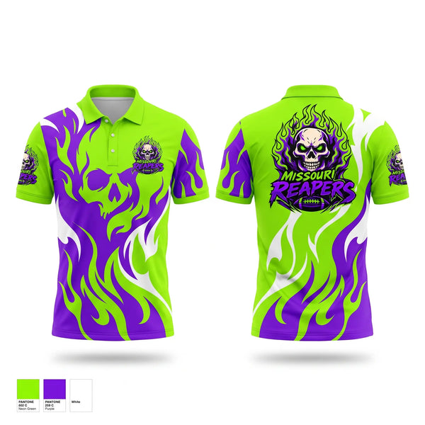Short Sleeve Performance Polo, Missouri Reapers, , Teamtime, Team time, sublimation, custom sports apparel, team uniforms, spirit wear, spiritwear, sports uniforms, custom shirts, team store, custom team store, fundraiser sports, apparel fundraiser