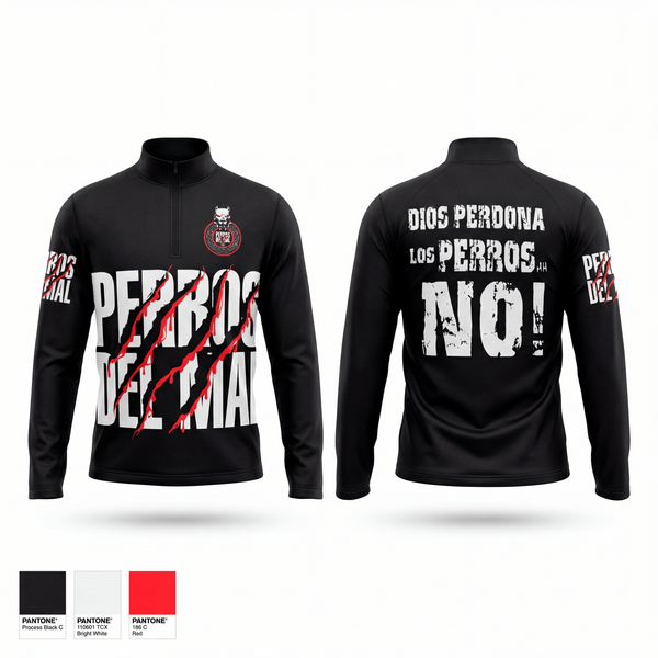 Quarter Zip Jacket, PERROS DEL MAL FC, Men's Soccer, Teamtime, Team time, sublimation, custom sports apparel, team uniforms, spirit wear, spiritwear, sports uniforms, custom shirts, team store, custom team store, fundraiser sports, apparel fundraiser