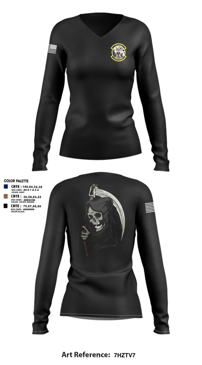 89th ATKS 4594121 Women's Long Sleeve V-neck Shirt - 3