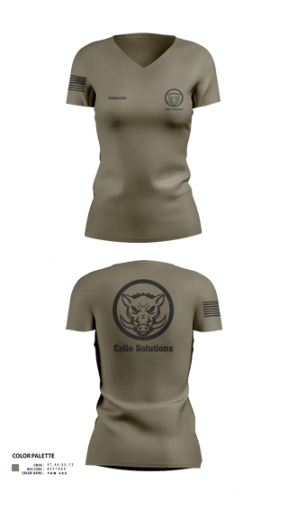 Womens Short Sleeve Vneck Shirt, Exile Solutions, Police, Teamtime, Team time, sublimation, custom sports apparel, team uniforms, spirit wear, spiritwear, sports uniforms, custom shirts, team store, custom team store, fundraiser sports, apparel fundraiser