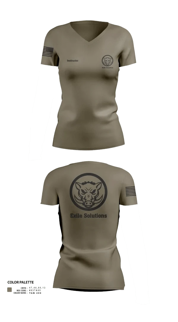 Womens Short Sleeve Vneck Shirt, Exile Solutions, Police, Teamtime, Team time, sublimation, custom sports apparel, team uniforms, spirit wear, spiritwear, sports uniforms, custom shirts, team store, custom team store, fundraiser sports, apparel fundraiser