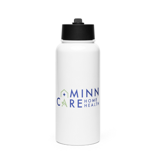 Minn Care Home Health 51014778 Stainless Steel Water Bottle with a Straw Lid
