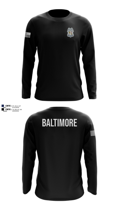 Baltimore Police Department 87844161 Long Sleeve Performance Shirt 100