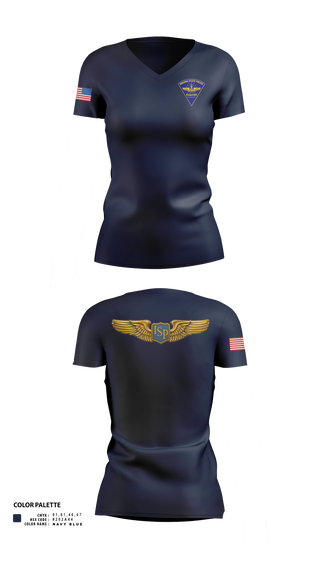 Womens Short Sleeve Vneck Shirt, Indiana State Police Aviation Unit, Police, Teamtime, Team time, sublimation, custom sports apparel, team uniforms, spirit wear, spiritwear, sports uniforms, custom shirts, team store, custom team store, fundraiser sports, apparel fundraiser