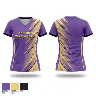 Sabertooth Wrestling Club 52886406 Women's Short Sleeve V-neck Shirt - 1