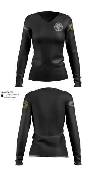 Womens Long Sleeve Vneck Shirt, Robstown Police Department, Police, Teamtime, Team time, sublimation, custom sports apparel, team uniforms, spirit wear, spiritwear, sports uniforms, custom shirts, team store, custom team store, fundraiser sports, apparel fundraiser