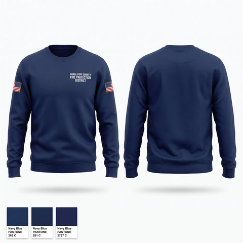 Crew Neck Sweatshirt, Rural Pope County Fire Protection District, Fire Department, Teamtime, Team time, sublimation, custom sports apparel, team uniforms, spirit wear, spiritwear, sports uniforms, custom shirts, team store, custom team store, fundraiser sports, apparel fundraiser