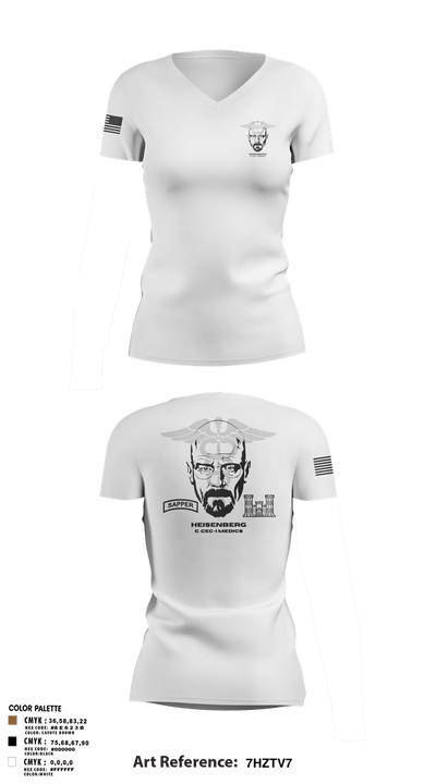 Heisenberg’s 61989625 Women's Short Sleeve V-neck Shirt - 102
