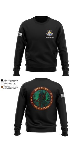 Crew Neck Sweatshirt, 24th MDSB, Army, Teamtime, Team time, sublimation, custom sports apparel, team uniforms, spirit wear, spiritwear, sports uniforms, custom shirts, team store, custom team store, fundraiser sports, apparel fundraiser