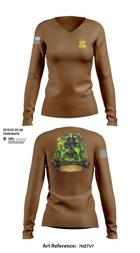Womens Long Sleeve Vneck Shirt, TF Bataan, National Guard, Teamtime, Team time, sublimation, custom sports apparel, team uniforms, spirit wear, spiritwear, sports uniforms, custom shirts, team store, custom team store, fundraiser sports, apparel fundraiser