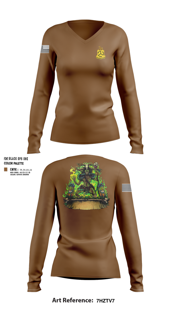 Womens Long Sleeve Vneck Shirt, TF Bataan, National Guard, Teamtime, Team time, sublimation, custom sports apparel, team uniforms, spirit wear, spiritwear, sports uniforms, custom shirts, team store, custom team store, fundraiser sports, apparel fundraiser