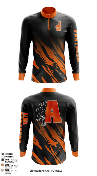 Quarter Zip Jacket, Alma panthers, Women's Basketball, Teamtime, Team time, sublimation, custom sports apparel, team uniforms, spirit wear, spiritwear, sports uniforms, custom shirts, team store, custom team store, fundraiser sports, apparel fundraiser