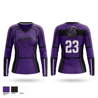 Womens Long Sleeve Vneck Shirt, Windy City Reapers, Baseball, Teamtime, Team time, sublimation, custom sports apparel, team uniforms, spirit wear, spiritwear, sports uniforms, custom shirts, team store, custom team store, fundraiser sports, apparel fundraiser