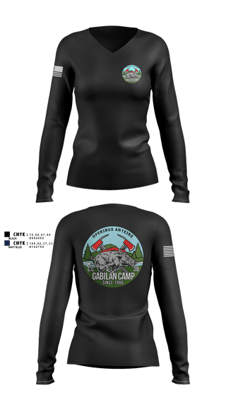 Womens Long Sleeve Vneck Shirt, Gabilan, Fire Department, Teamtime, Team time, sublimation, custom sports apparel, team uniforms, spirit wear, spiritwear, sports uniforms, custom shirts, team store, custom team store, fundraiser sports, apparel fundraiser