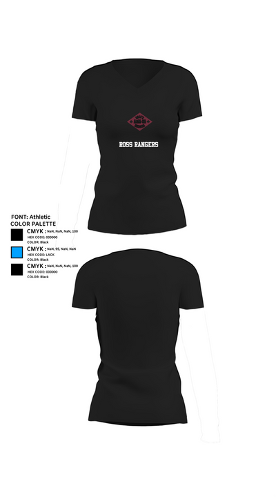 Ross Rangers 12757197 Women's Short Sleeve V-neck Shirt - 24