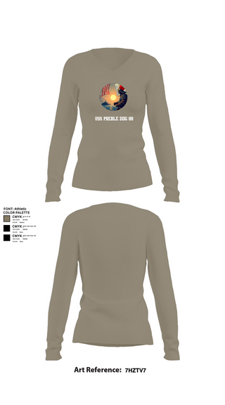 Womens Long Sleeve Vneck Shirt, Uss Preble DDG 88, , Teamtime, Team time, sublimation, custom sports apparel, team uniforms, spirit wear, spiritwear, sports uniforms, custom shirts, team store, custom team store, fundraiser sports, apparel fundraiser