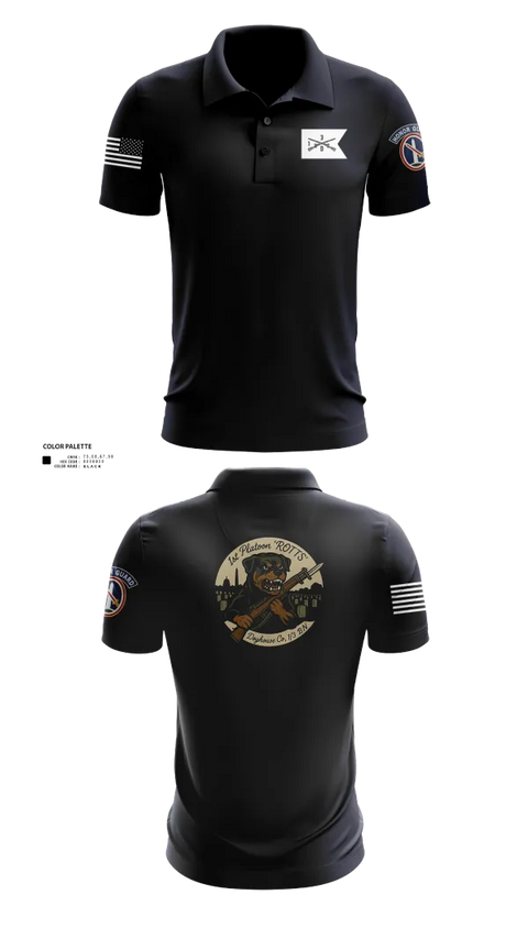 Short Sleeve Performance Polo, Doghouse 1st Platoon Rottweilers, , Teamtime, Team time, sublimation, custom sports apparel, team uniforms, spirit wear, spiritwear, sports uniforms, custom shirts, team store, custom team store, fundraiser sports, apparel fundraiser